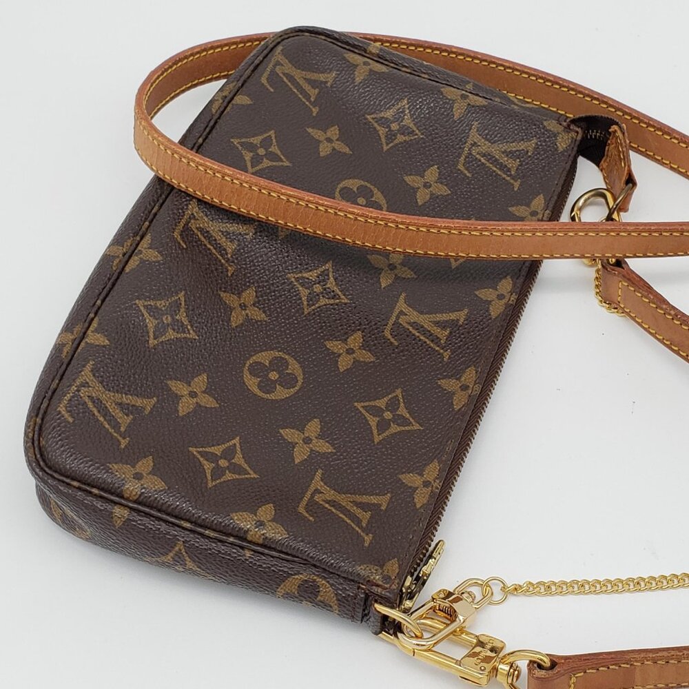 Louis Vuitton Pochette Accessoires Monogram Crossbody | LV Chain Shoulder Bag - Picture 7 of 16